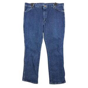 VINTAGE Wrangler Jeans Mens 42x32 Blue Straight Leg 947STR Relaxed USA MADE